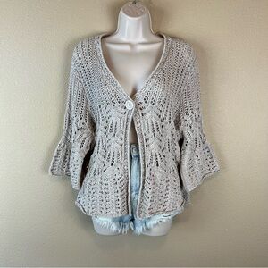 Dress barn crochet single button cardigan